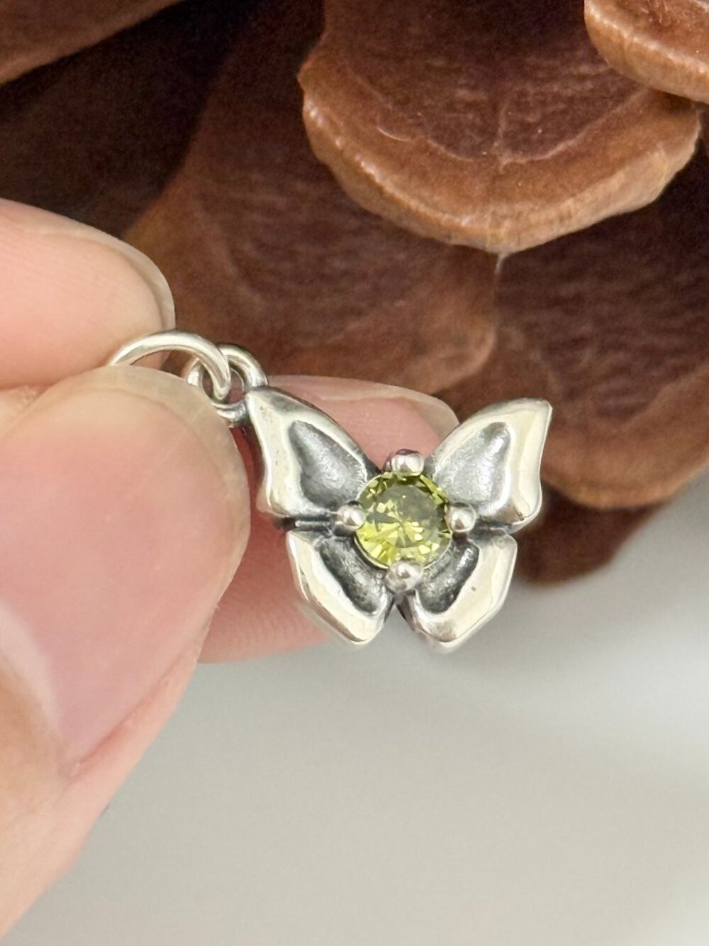 Butterfly Gemstone Charm Peridot
